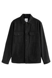 Next Blusenjacke Hemdjacke mit zwei Taschen Schwarz/Dunkelgrau
