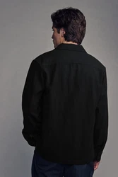 Next Blusenjacke Hemdjacke mit zwei Taschen Schwarz/Dunkelgrau