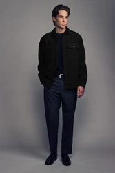 Next Blusenjacke Hemdjacke mit zwei Taschen Schwarz/Dunkelgrau