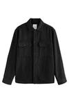 Next Blusenjacke Hemdjacke mit zwei Taschen Schwarz/Dunkelgrau