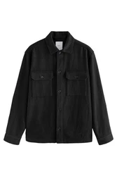 Next Blusenjacke Hemdjacke mit zwei Taschen Schwarz/Dunkelgrau