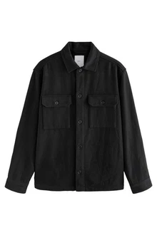 Next Blusenjacke Hemdjacke mit zwei Taschen Schwarz/Dunkelgrau Next Blusenjacke Hemdjacke mit zwei Taschen Schwarz/Dunkelgrau