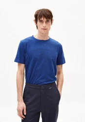Armedangels T-Shirt JAAMES STRUCTURE Blau/Dunkelblau/Hellblau