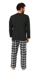 Normann Pyjama Herren Schlafanzug Grau/Schwarz/Grün/Dunkelgrün/Rot