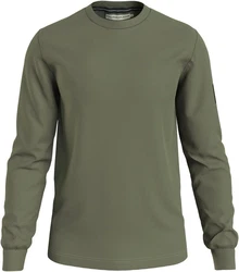 Calvin Klein Jeans Langarmshirt Badge Waffle LS Tee Dunkelgrün/Khaki