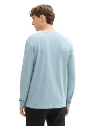 TOM TAILOR Denim Langarmshirt mit Logo-Print hellblau/schwarz/weiß