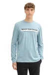 TOM TAILOR Denim Langarmshirt mit Logo-Print hellblau/schwarz/weiß