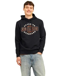 Jack & Jones Kapuzensweatshirt Logoprint Dunkelblau/Grau/Lila
