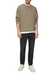 s.Oliver Sweatshirt mit Logo Dunkelgrün/Khaki