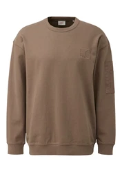 s.Oliver Sweatshirt mit Logo Dunkelgrün/Khaki