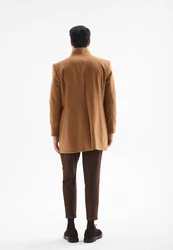 Antioch Wintermantel Mandarin Collar Coat Braun/Beige