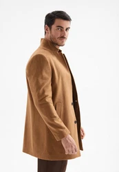 Antioch Wintermantel Mandarin Collar Coat Braun/Beige