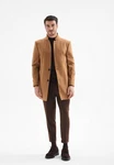 Antioch Wintermantel Mandarin Collar Coat Braun/Beige
