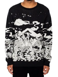 iriedaily Rundhalspullover Crazy Fresh Knit Dunkelgrau/Creme/Schwarz/Weiß