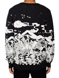 iriedaily Rundhalspullover Crazy Fresh Knit Dunkelgrau/Creme/Schwarz/Weiß