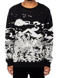 iriedaily Rundhalspullover Crazy Fresh Knit Dunkelgrau/Creme/Schwarz/Weiß