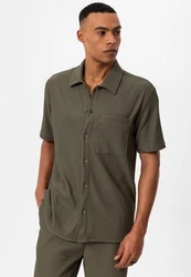 Antioch Blusenshirt Hargeisa Khaki/Dunkelgrün/Grau