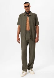 Antioch Blusenshirt Hargeisa Khaki/Dunkelgrün/Grau