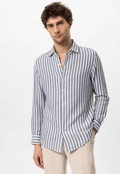 Antioch Blusenshirt Lusaka Blau/Hellblau/Grau/Beige/Dunkelblau