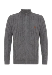 Faber Cardigan Jacey Quinn Dunkelgrau/Grau/Hellgrau