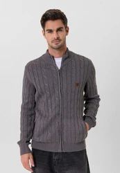 Faber Cardigan Jacey Quinn Dunkelgrau/Grau/Hellgrau