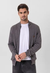 Faber Cardigan Jacey Quinn Dunkelgrau/Grau/Hellgrau