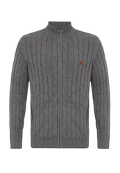 Faber Cardigan Jacey Quinn Dunkelgrau/Grau/Hellgrau
