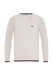 Moxx Paris Sweatshirt Maxime Creme/Beige/Khaki/Dunkelblau/Weiß