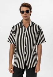 Antioch Blusenshirt Gianni Beige/Schwarz/Creme/Braun/Weiß/Rot