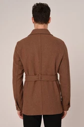 Antioch Wintermantel Lapel Collar Belt Detailed Coat Braun/Khaki/Beige