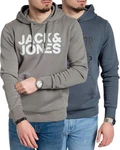 Jack & Jones Kapuzenpullover stilvolle Hoodies mit Logoprint Grau/Dunkelgrau/Dunkelblau/Dunkelgrün