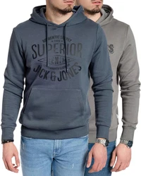 Jack & Jones Kapuzenpullover stilvolle Hoodies mit Logoprint Hellblau/Dunkelblau/Grau