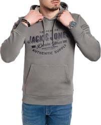 Jack & Jones Kapuzensweatshirt mit Kängurutasche Grau/Khaki/Braun/Dunkelgrau
