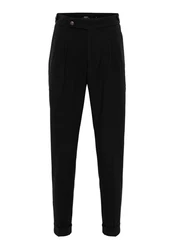 Antioch Strandhose High Waist Pleated Casual Trousers Schwarz