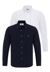 Daniel Hills Blusenshirt Samuel Hellblau/Dunkelblau/Weiß/Blau