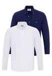 Daniel Hills Blusenshirt Samuel Dunkelblau/Hellblau/Blau/Weiß