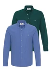 Daniel Hills Blusenshirt Samuel Blau/Türkis/Dunkelgrün/Dunkelblau/Hellblau