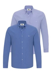 Daniel Hills Blusenshirt Samuel Dunkelblau/Hellblau/Blau