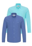 Daniel Hills Blusenshirt Samuel Hellblau/Türkis/Dunkelblau/Blau