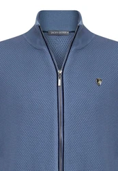 Jacey Quinn Cardigan Zipper Blau/Dunkelblau/Grau/Hellblau