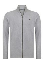 Jacey Quinn Cardigan Zipper Grau/Hellgrau