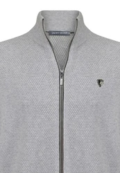 Jacey Quinn Cardigan Zipper Grau/Hellgrau
