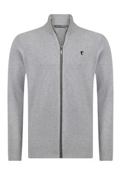Jacey Quinn Cardigan Zipper Grau/Hellgrau