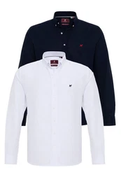 Williot Blusenshirt FERNANDO Creme/Dunkelblau/Weiß/Rot/Beige