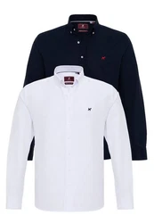 Williot Blusenshirt FERNANDO Creme/Dunkelblau/Weiß/Rot/Beige