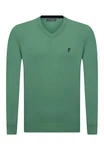 Jacey Quinn Sweatshirt V-Neck Pullover Grün/Dunkelgrün/Türkis