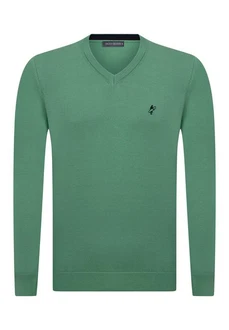 Jacey Quinn Sweatshirt V-Neck Pullover Grün/Dunkelgrün/Türkis