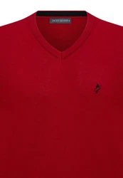 Jacey Quinn Sweatshirt V-Neck Pullover Dunkelrot/Rot