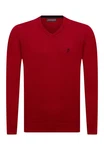 Jacey Quinn Sweatshirt V-Neck Pullover Dunkelrot/Rot