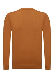 Jacey Quinn Sweatshirt V-Neck Pullover Orange/Braun